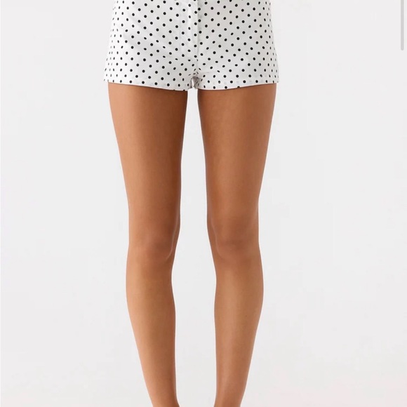 Peppermayo Pants - Peppermayo Black and White Polka Dot High Waist Shorts (Coastline Mini Shorts)